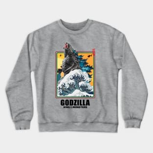 giant monsters big wave Crewneck Sweatshirt